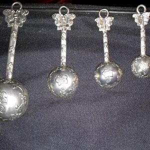 Ganz Vintage pewter measuring spoons in butterfly motif